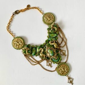 OOAK handmade unicorn gemstone bib necklace